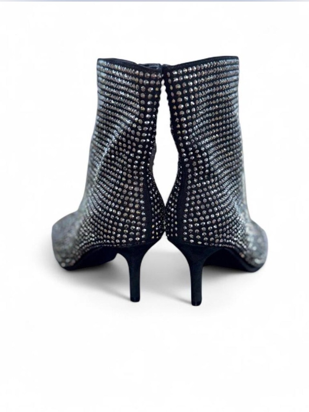 Scoop Rhinestone Ankle Booties Black Stiletto Heel Zip Boots Women’s 7 NWT - Picture 10 of 12